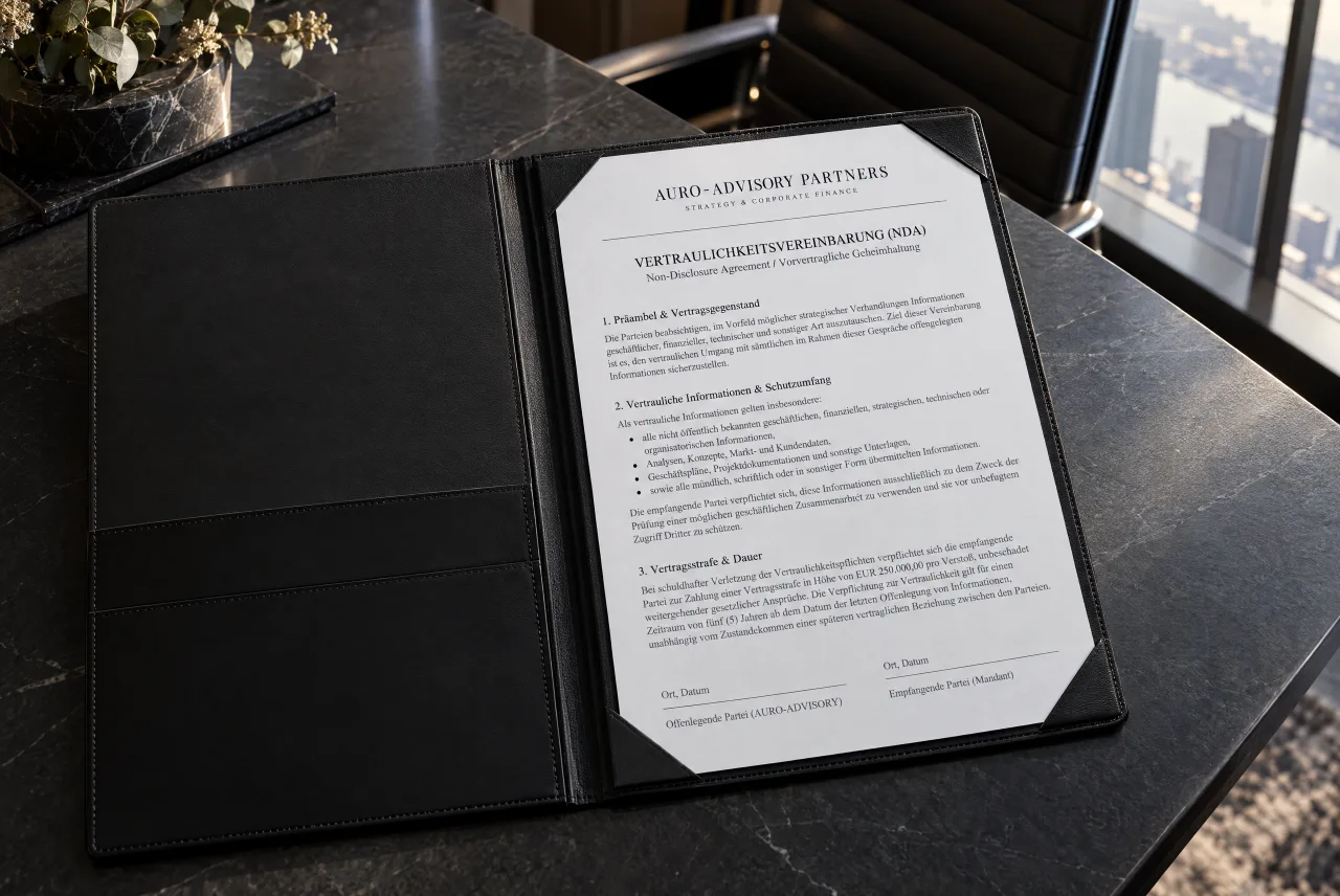 A non-disclosure agreement as a finished PDF, with the consultancy’s logo in the header.